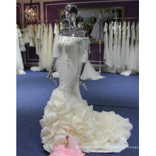 Elegant off The Shoulder Wedding Dress with Ruffle Bottom